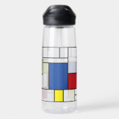 Mondriaan minimalist Geometric de Stijl Modern Art Waterfles (Achterkant)