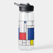 Mondriaan minimalist Geometric de Stijl Modern Art Waterfles (Rechts)