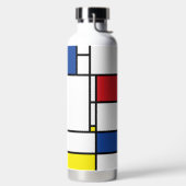 Mondriaan minimalist Geometric de Stijl Modern Art Waterfles (Links)