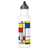 Mondriaan minimalist Geometric de Stijl Modern Art Waterfles (Links)