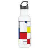 Mondriaan minimalist Geometric de Stijl Modern Art Waterfles (Voorkant)