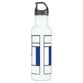 Mondriaan minimalist Geometric de Stijl Modern Art Waterfles (Achterkant)