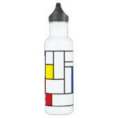 Mondriaan minimalist Geometric de Stijl Modern Art Waterfles (Rechts)