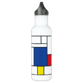 Mondriaan minimalist Geometric de Stijl Modern Art Waterfles (Links)