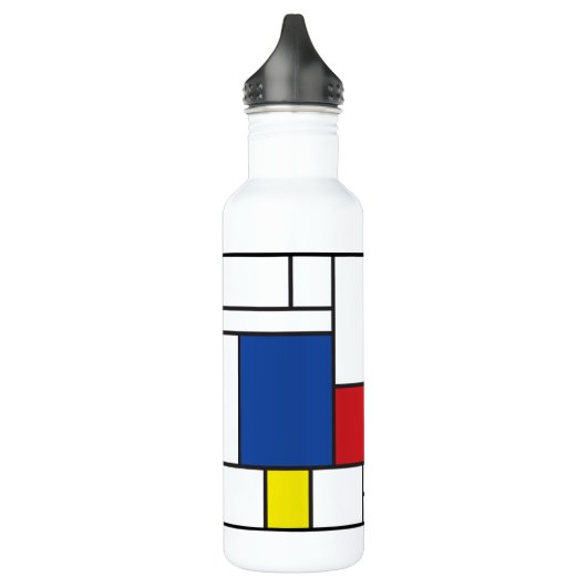 Mondriaan minimalist Geometric de Stijl Modern Art Waterfles (Links)
