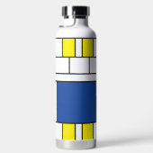 Mondriaan minimalist Geometric de Stijl Modern Art Waterfles (Rechts)
