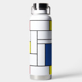 Mondriaan minimalist Geometric de Stijl Modern Art Waterfles (Achterkant)