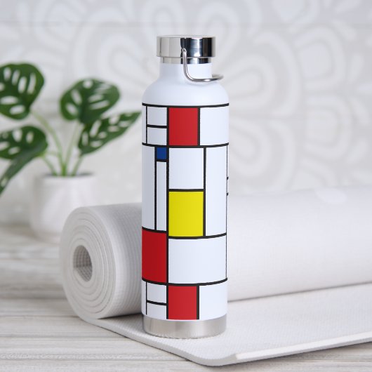 Mondriaan minimalist Geometric de Stijl Modern Art Waterfles (Yoga)