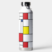 Mondriaan minimalist Geometric de Stijl Modern Art Waterfles (Links)