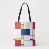 Mondriaan minimalistisch Abstract Kunstrood Blauw Tote Bag (Voorkant)