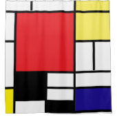 Mondriaan, minimalistisch douchegordijn (Voorkant)