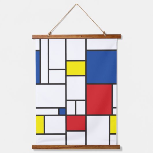 Mondriaan minimalistisch Geometric de Stijl Modern Hangend Wandkleed (Voorkant)