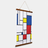 Mondriaan minimalistisch Geometric de Stijl Modern Hangend Wandkleed (Gebogen)