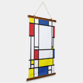 Mondriaan minimalistisch Geometric de Stijl Modern Hangend Wandkleed (Gebogen)
