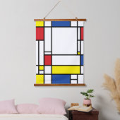 Mondriaan minimalistisch Geometric de Stijl Modern Hangend Wandkleed (Slaapkamer)