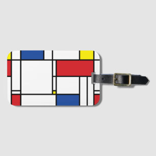 Mondriaan Minimalistische Geometrische De Stijl Mo Bagagelabel