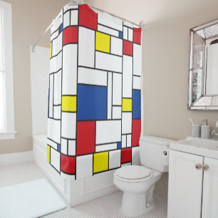 Mondriaan Minimalistische Geometrische De Stijl Mo Douchegordijn