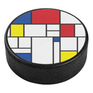 Mondriaan Minimalistische Geometrische De Stijl Mo Hockey Puck