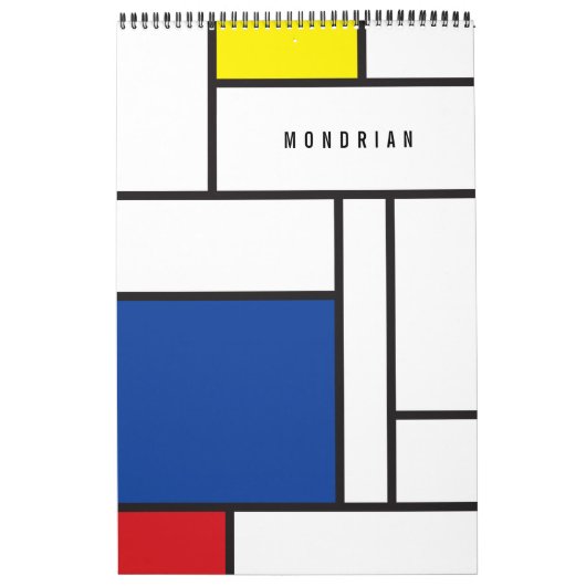 Mondriaan Minimalistische Geometrische De Stijl Mo Kalender (Hoes)