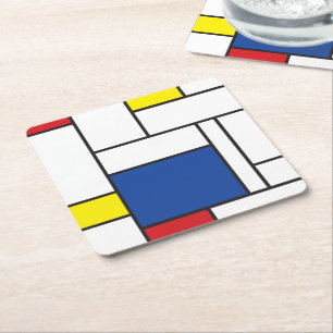 Mondriaan Minimalistische Geometrische De Stijl Mo Kartonnen Onderzetters