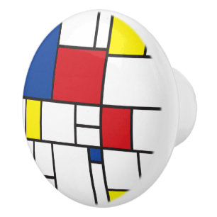 Mondriaan Minimalistische Geometrische De Stijl Mo Keramische Knop