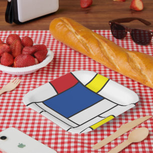 Mondriaan Minimalistische Geometrische De Stijl Mo Papieren Bordje