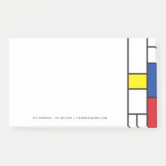 Mondriaan Minimalistische Geometrische De Stijl Mo Post-it® Notes (Voorkant)