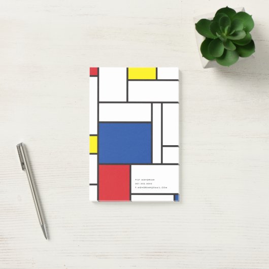 Mondriaan Minimalistische Geometrische De Stijl Mo Post-it® Notes (Kantoor)