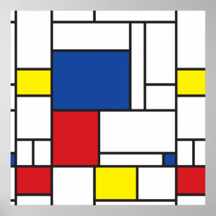 Mondriaan Minimalistische Geometrische De Stijl Mo Poster