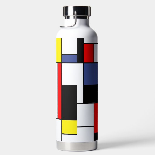 Mondriaan, minimalistische moderne basiskleur waterfles (Rechts)
