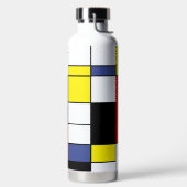 Mondriaan, minimalistische moderne basiskleur waterfles (Links)
