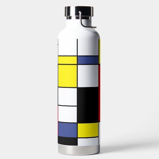 Mondriaan, minimalistische moderne basiskleur waterfles (Links)