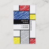 Mondriaan Moderne Eenvoudige Kunst Minimalistische Visitekaartje (Achterkant)