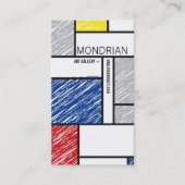 Mondriaan Moderne Eenvoudige Kunst Minimalistische Visitekaartje (Voorkant)