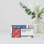Mondriaan Moderne Eenvoudige Kunst Minimalistische Visitekaartje (Staand voorkant)