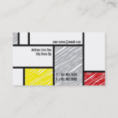 Mondriaan Moderne Eenvoudige Kunst Minimalistische Visitekaartje (Achterkant)