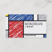 Mondriaan Moderne Eenvoudige Kunst Minimalistische Visitekaartje (Voorkant)