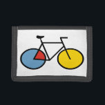 Mondriaan moderne kunst fiets cadeau portemonnee<br><div class="desc">De perfecte portemonnee voor iedereen die van fietsen houdt en van schoon, modern design houdt. Het ontwerp is een afbeelding van een klassieke motorfiets, geïnspireerd op het geometrische abstracte werk van Mondriaan met stevige kleurblokken in de wielen. De kleuren zijn blauw, geel en rood. Geweldig cadeau voor wielernoten. U kunt...</div>