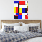 Mondriaan nr. 42 canvas afdruk (Insitu (Slaapkamer))