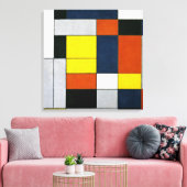 Mondriaan - nr. VI, samenstelling nr. II Canvas Afdruk (Insitu (Woonkamer))
