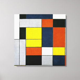 Mondriaan - nr. VI, samenstelling nr. II Canvas Afdruk