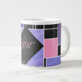 Mondriaan Paarse roze zwart afdrukken Grote Koffiekop (Voorkant rechts)