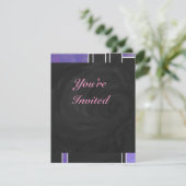 Mondriaan Paarse roze zwart afdrukken Kaart (Staand voorkant)