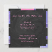 Mondriaan Paarse roze zwart afdrukken Kaart (Achterkant)