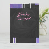 Mondriaan Paarse roze zwart afdrukken Kaart (Staand voorkant)