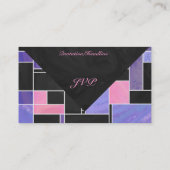 Mondriaan Paarse roze zwart afdrukken Visitekaartje (Achterkant)