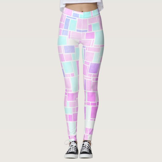 Mondriaan Pastel 2 Leggings (Voorkant)