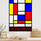 Mondriaan Poster (Keuken)