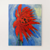 Mondriaan - Red Chrysanthemum Legpuzzel (Verticaal)