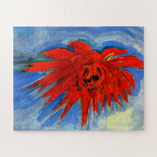 Mondriaan - Red Chrysanthemum Legpuzzel (Horizontaal)